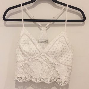 White lace crop top